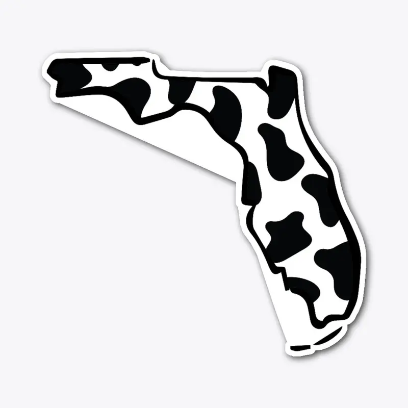 Florida Cow Print Sticker